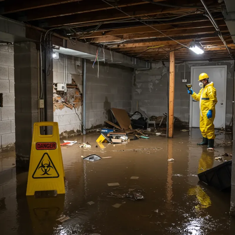 Flooded Basement Electrical Hazard in Barker Heights, NC Property